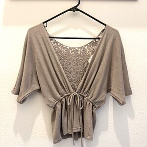 PRETTY GOOD Vintage Lace Tie Cardigan